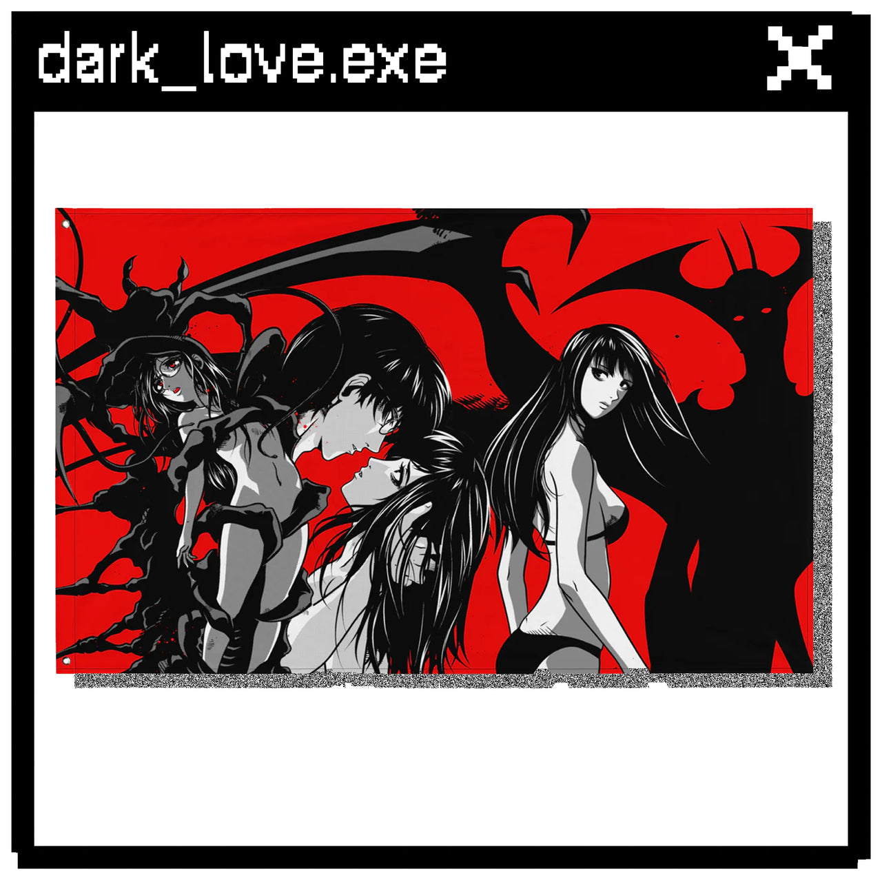 dark love and blood wall flag